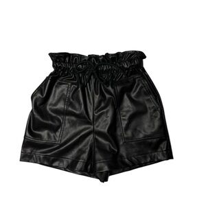 New Urban Outfitters Black Faux Leather High Waist Shorts Size Small